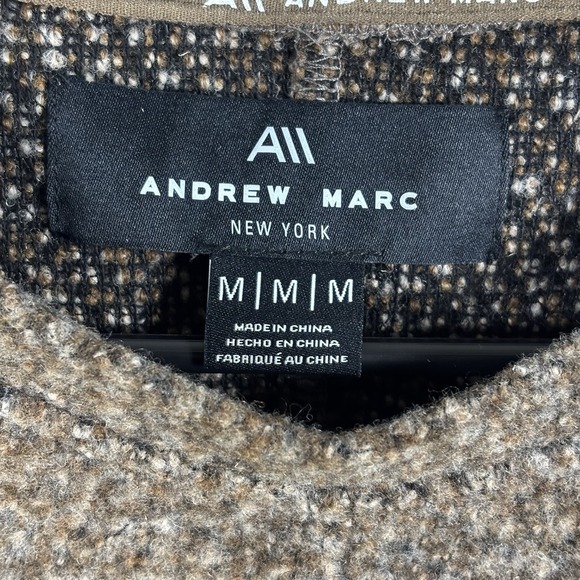 Andrew Marc Womens Fuzzy Knit Crewneck Sweatshirt Long Sleeve Size M Brown NEW - Picture 3 of 9